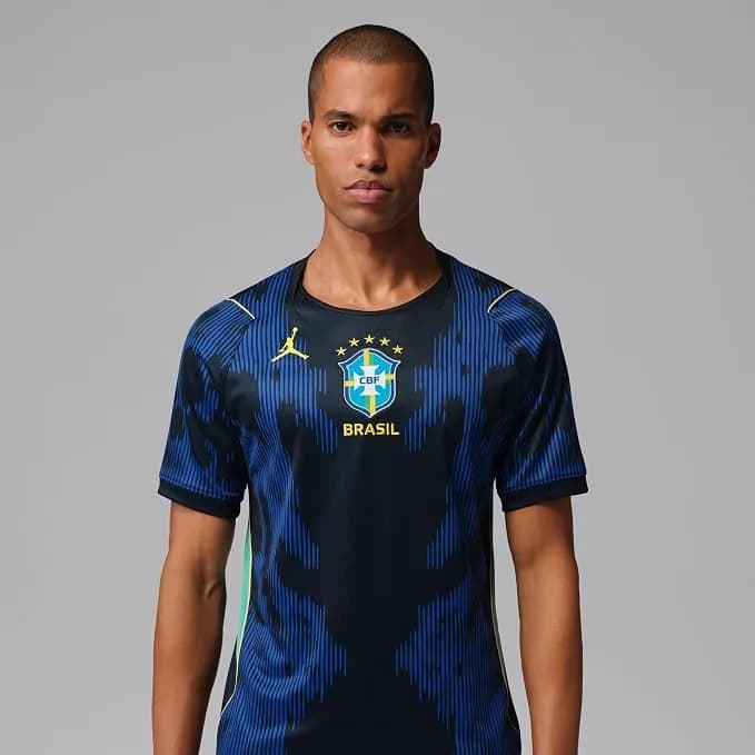 Camisa Brasil Jordan II 2026/27 Nike Torcedor Pro Masculina - Azul