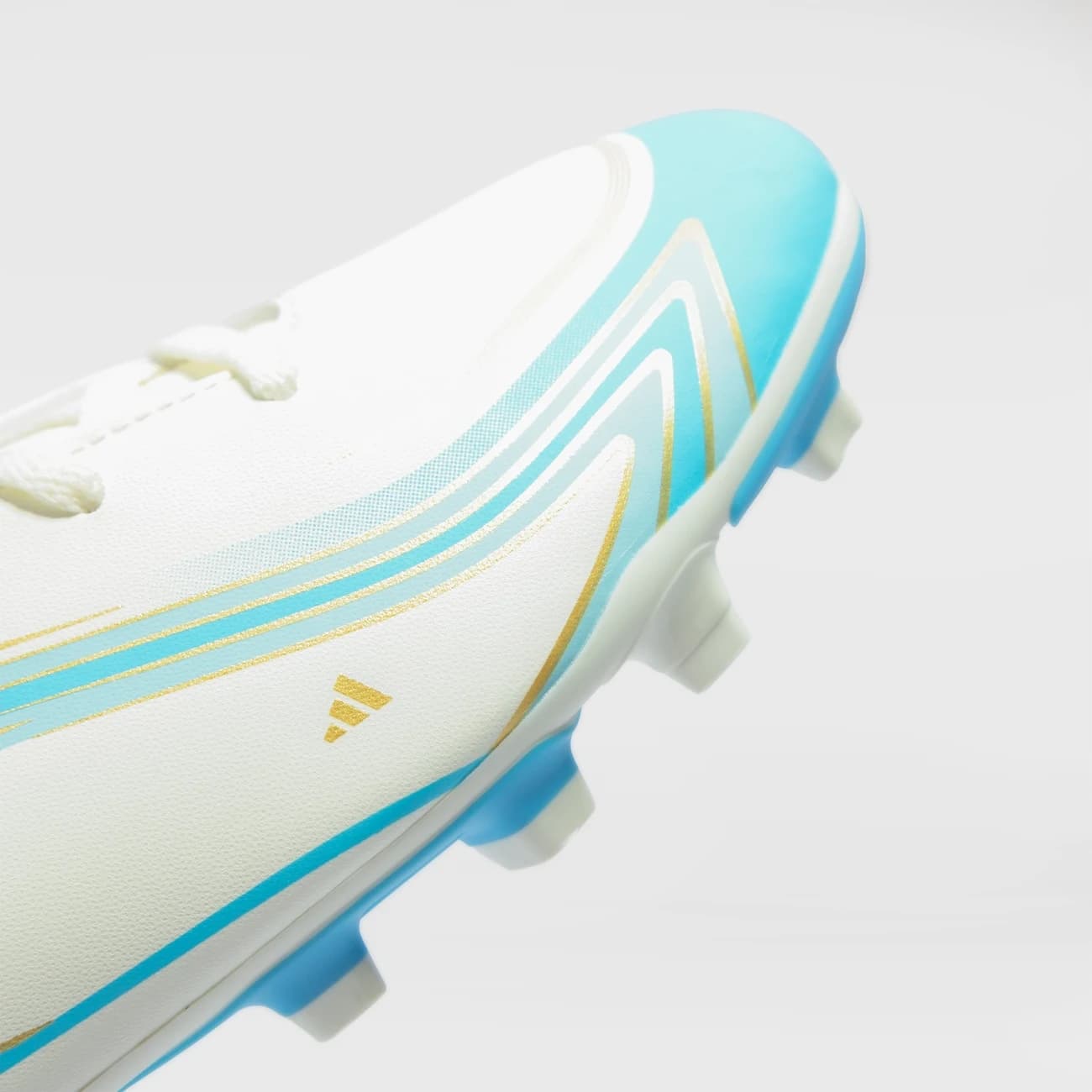 Chuteira de Campo Infantil adidas F50 Messi Club - Branco/Azul