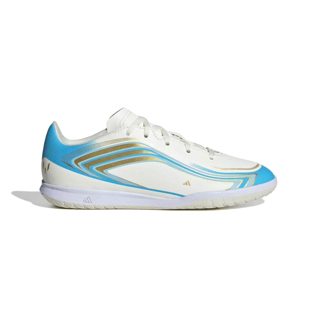 Chuteira Futsal Infantil adidas F50 Messi Club - Branco/Azul