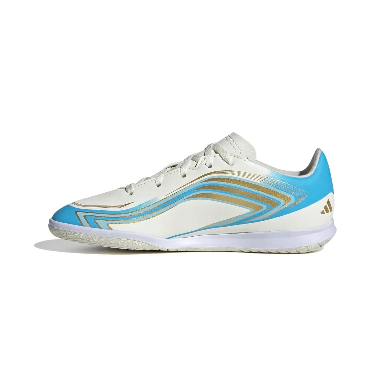 Chuteira Futsal Infantil adidas F50 Messi Club - Branco/Azul