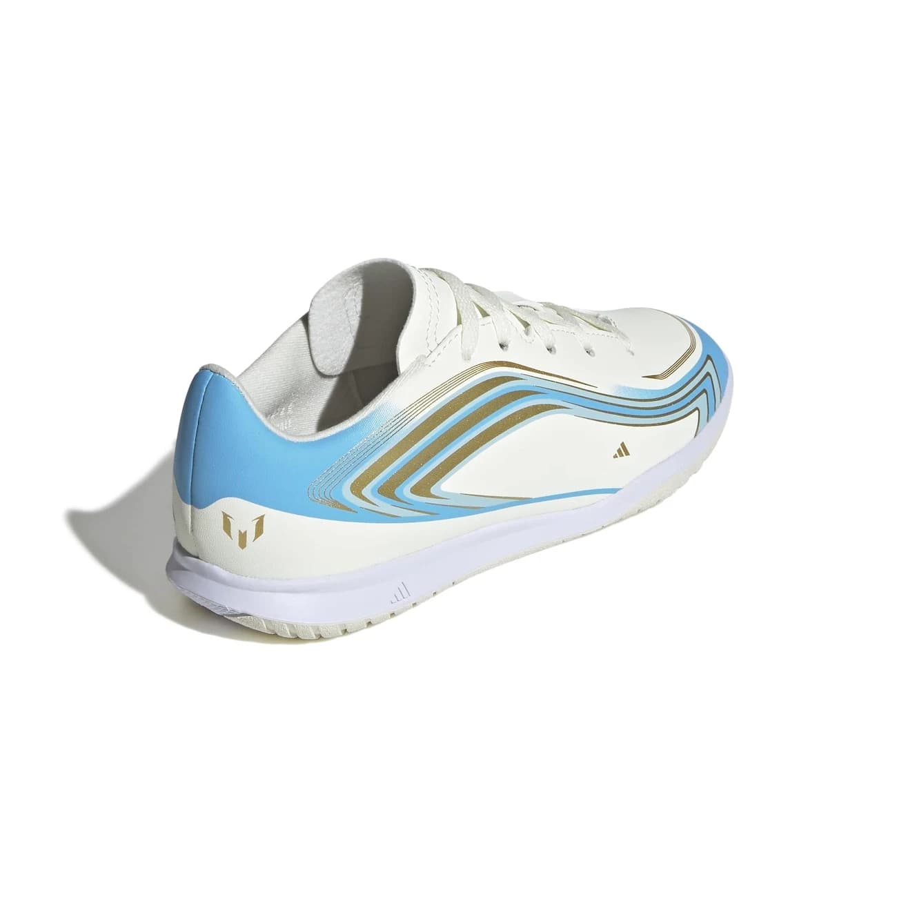 Chuteira Futsal Infantil adidas F50 Messi Club - Branco/Azul