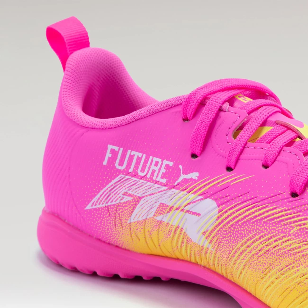 Chuteira Society Infantil Puma Neymar Future 9 Play - Rosa/Amarelo