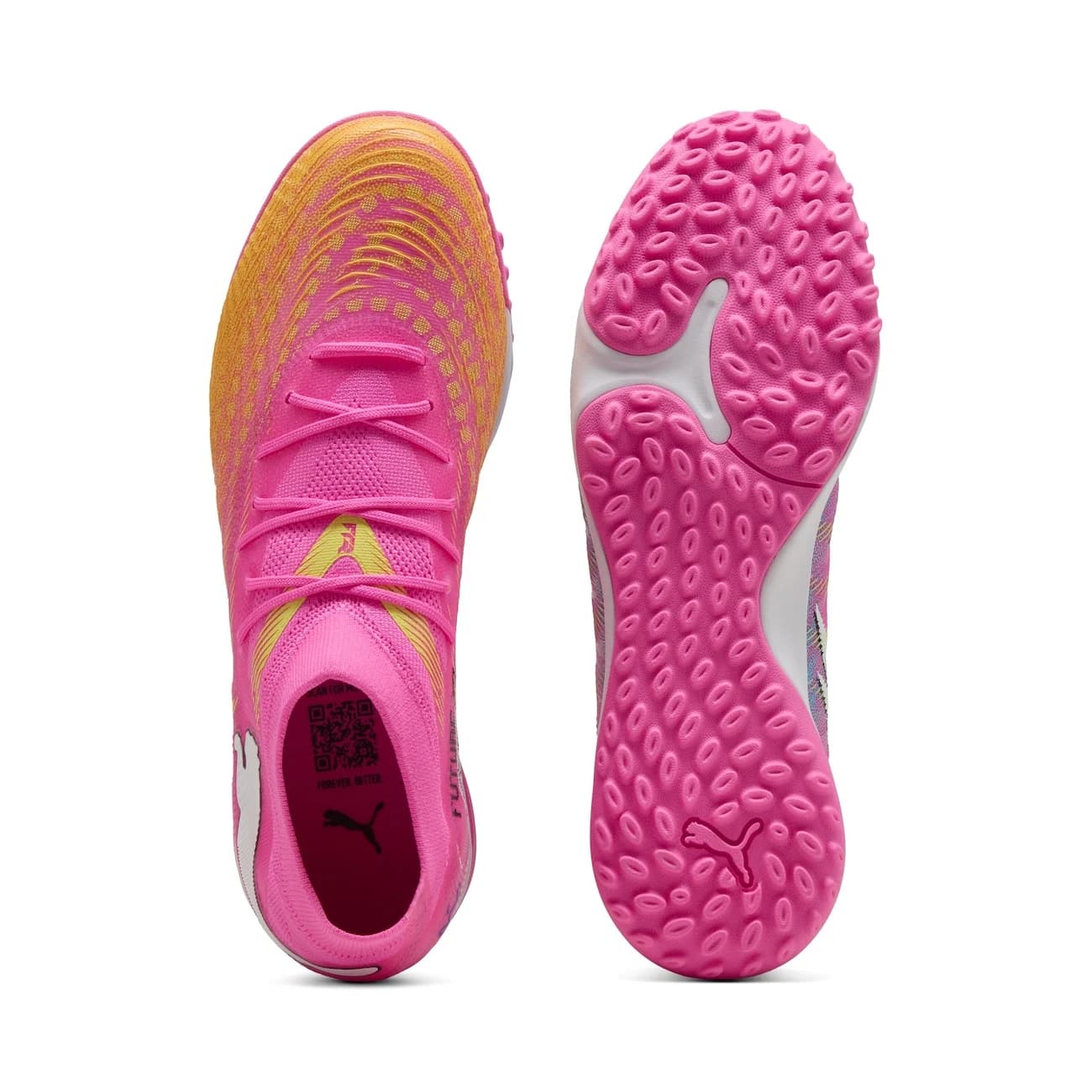 Chuteira Society Adulto Puma Neymar Future 9 Match - Rosa/Amarelo