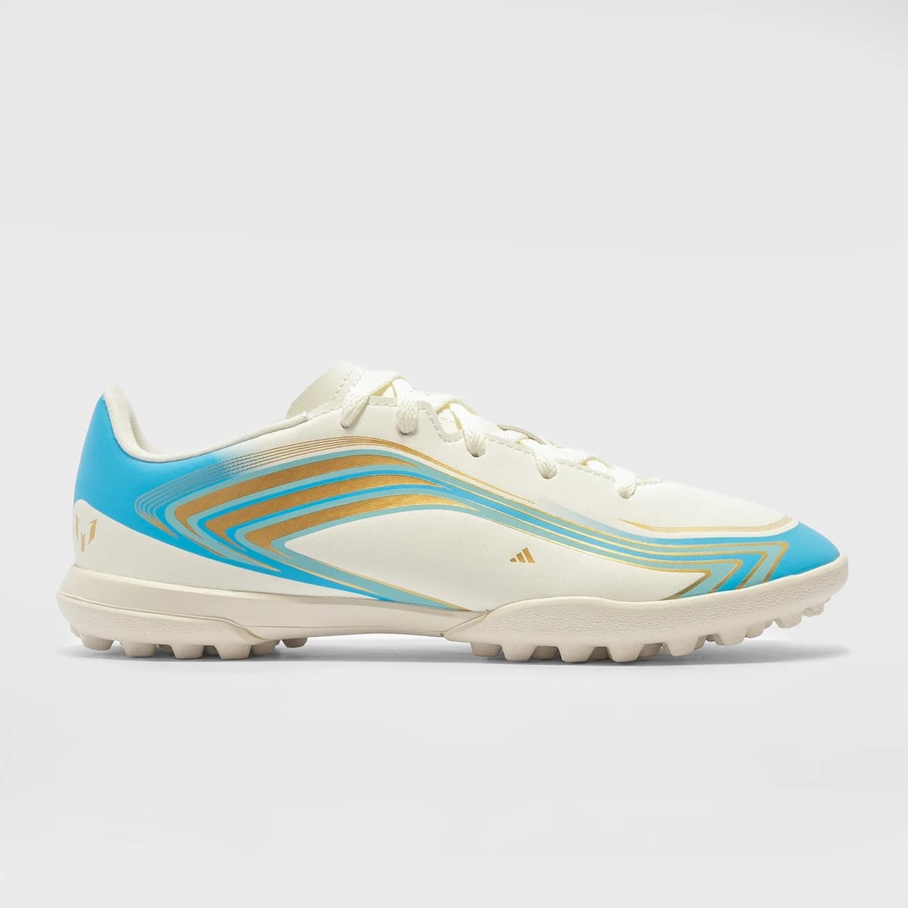 Chuteira Society Infantil adidas F50 Messi Club - Branco/Azul