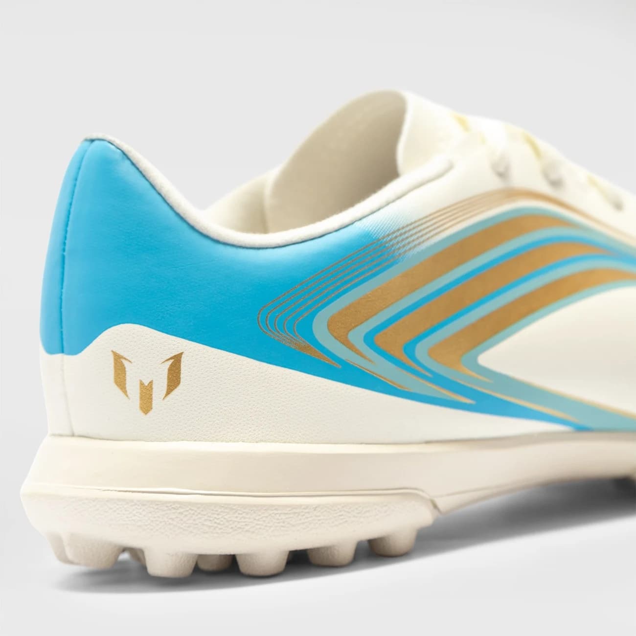 Chuteira Society Infantil adidas F50 Messi Club - Branco/Azul