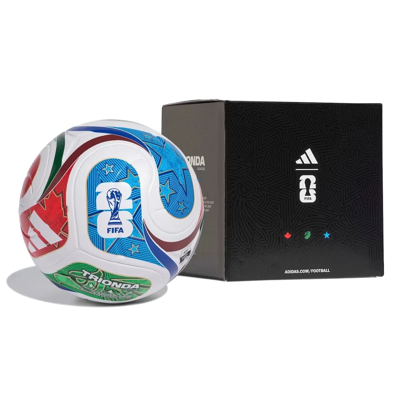 Bola de Futebol adidas Trionda Oficial da Copa do Mundo FIFA 2026 – League com Caixa - Branco