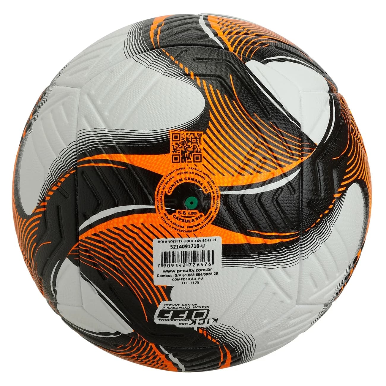 Bola Society Penalty Líder XXV - Branco/Laranja