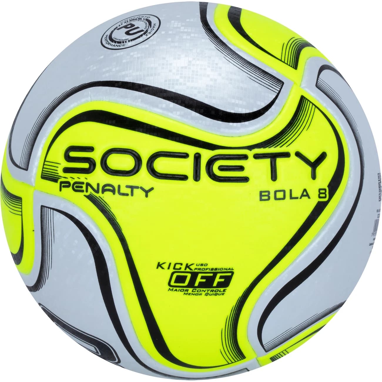 Bola Society Penalty 8 X - Branco/Amarelo