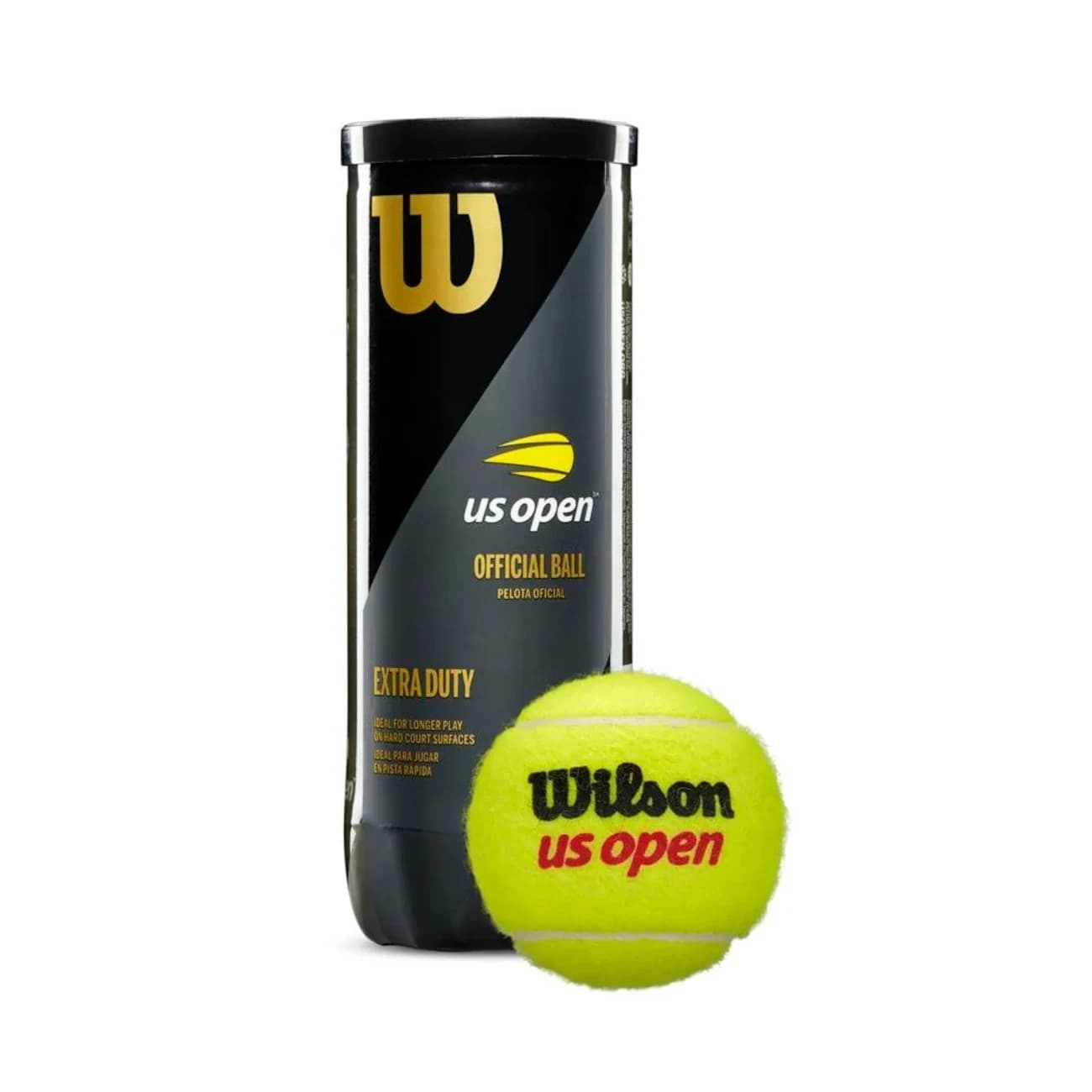 Bola de Tênis Wilson US Open Extra Duty - 3 bolas - Amarelo