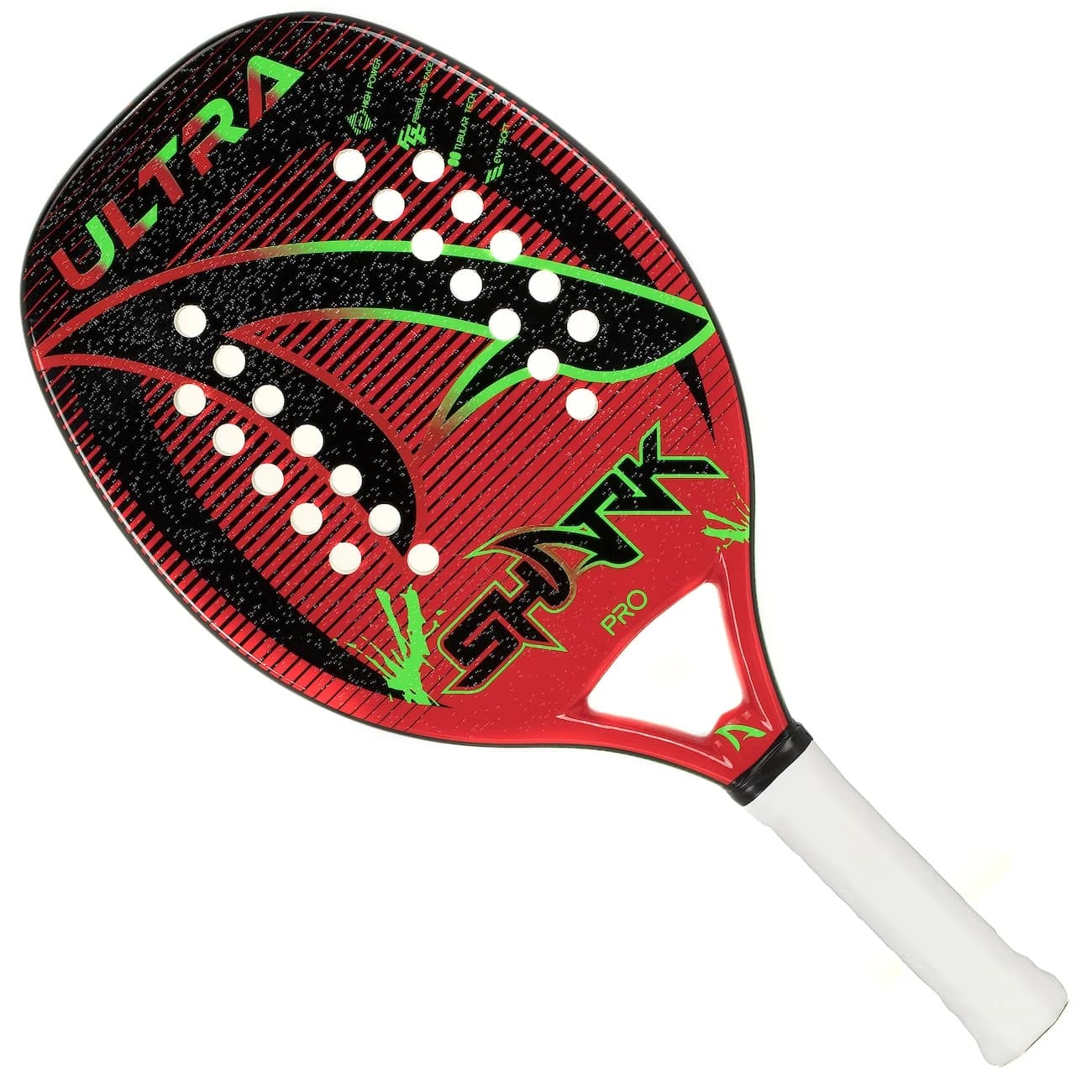 Raquete de Beach Tennis Shark Ultra - Adulto - Preto/Vermelho