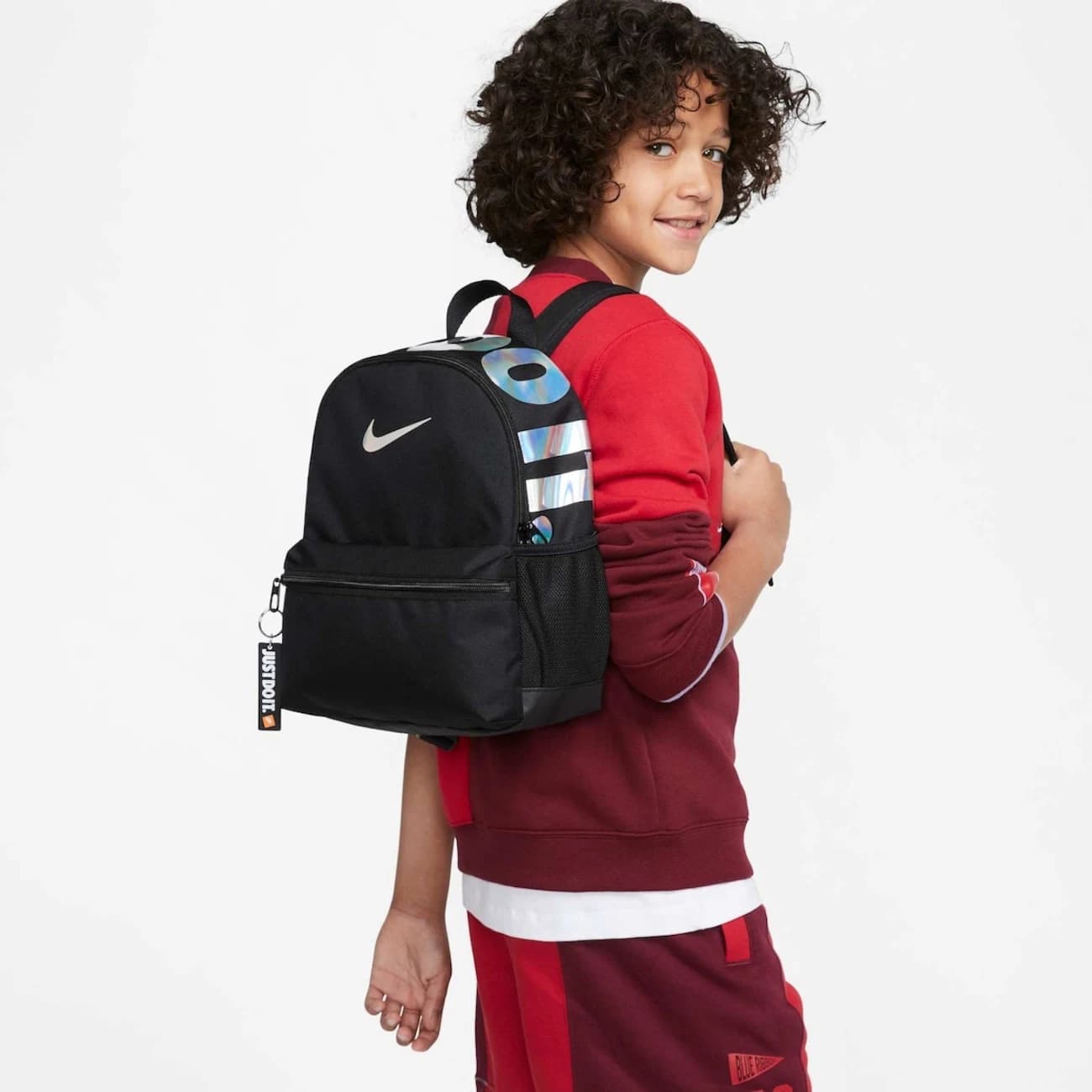Mochila Infantil Nike Brasilia Mini JDI - Preto/Prata